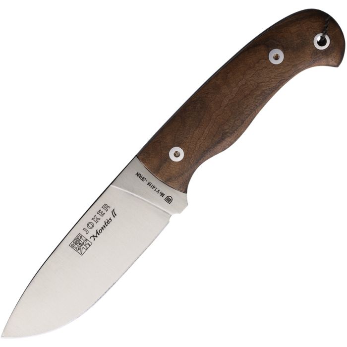 Joker RCN58 Montes Outdoor Satin Fixed Blade Knife Walnut Handles