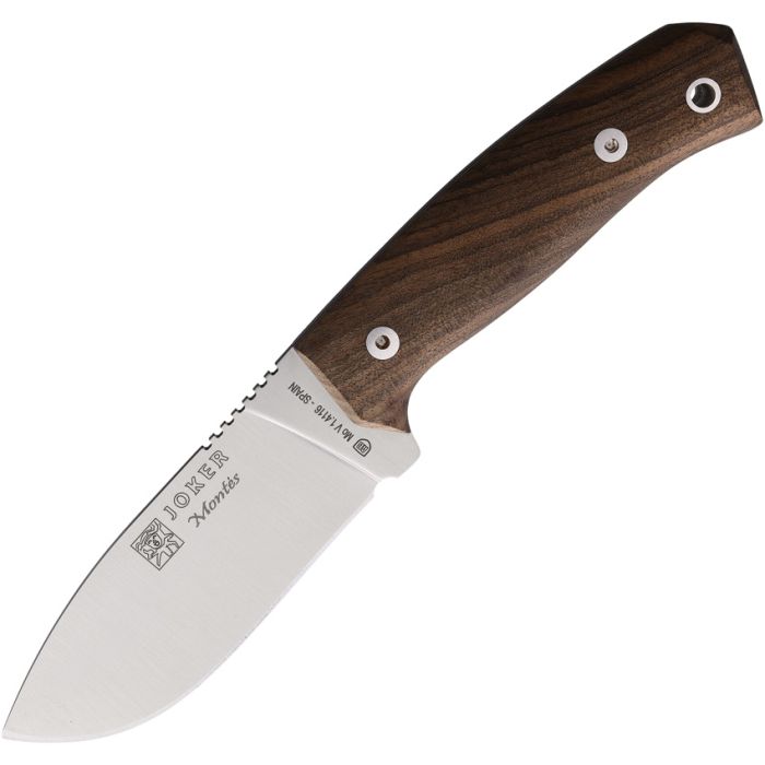 Joker RCN59 Montes II Outdoor Satin Fixed Blade Knife Walnut Handles